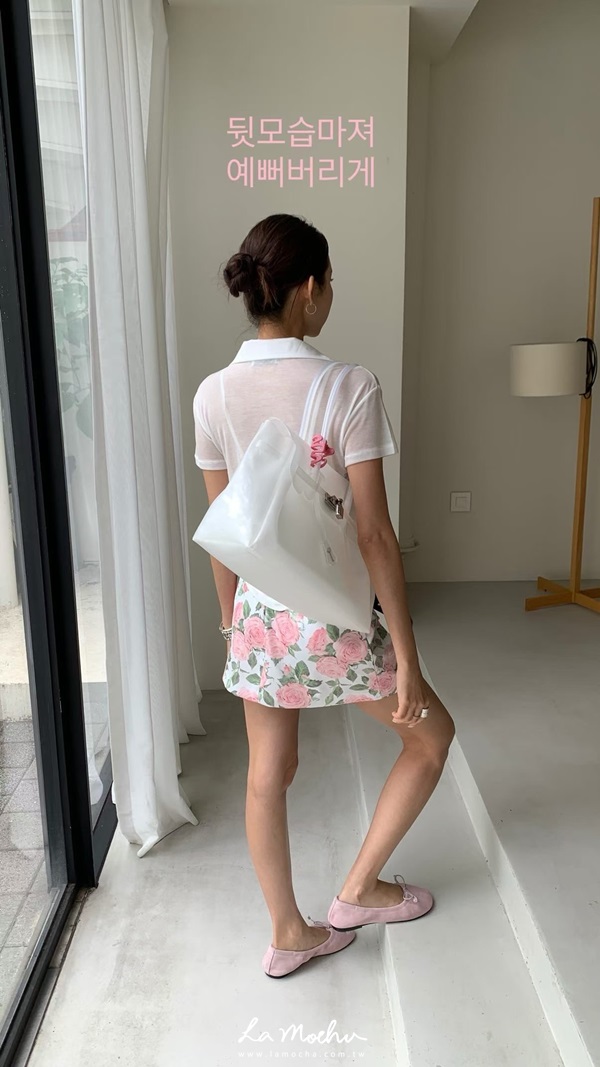 挺版玫瑰花中腰褲裙